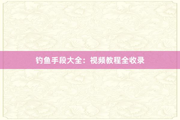 钓鱼手段大全：视频教程全收录